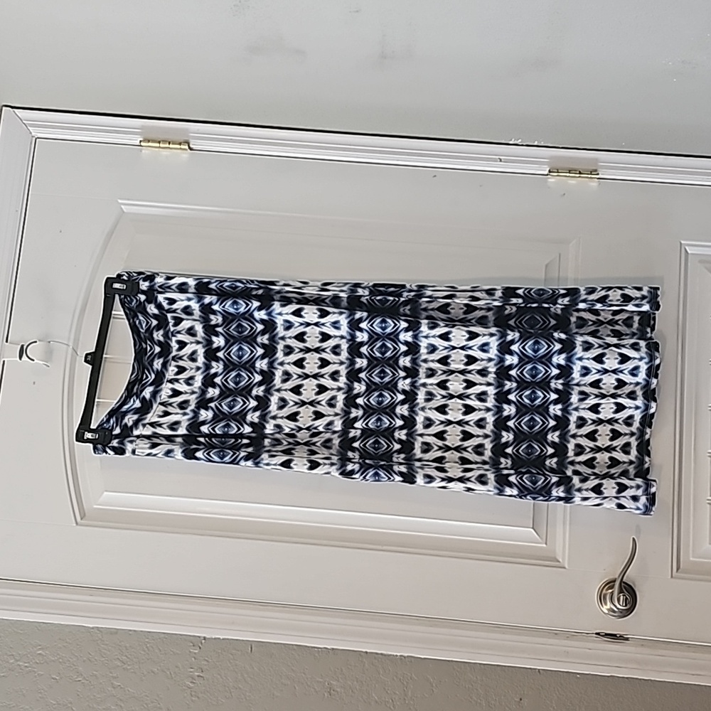 Blue and white maxi skirt